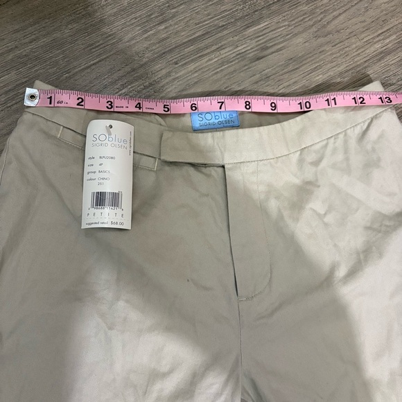 Sigrid Olsen Beige Straight Leg Cropped Pants Women’s Sz 4 NWT Nautical Classic - Picture 5 of 8